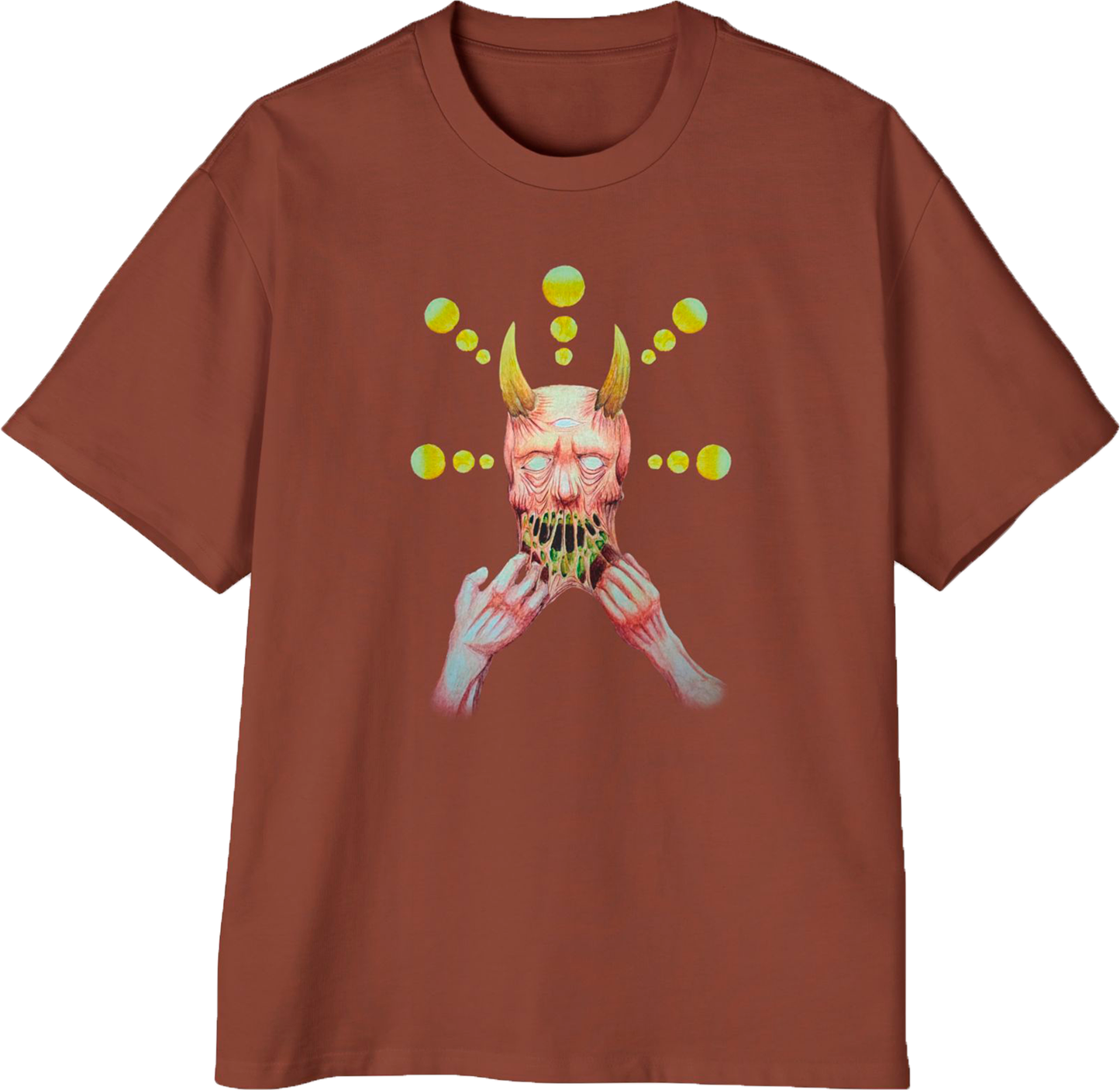 Playera Oversize "HARTO DE SER" (café)