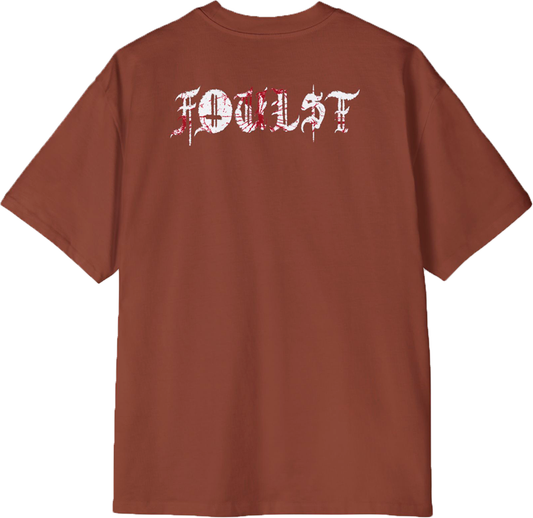 Playera Oversize "HARTO DE SER" (café)