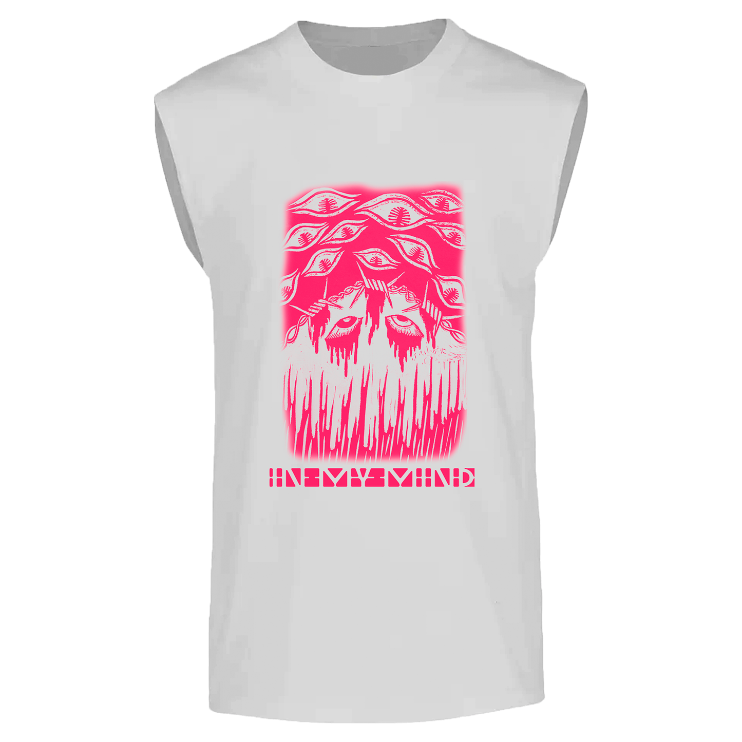 Playera sin mangas "IN MY MIND" (blanco)